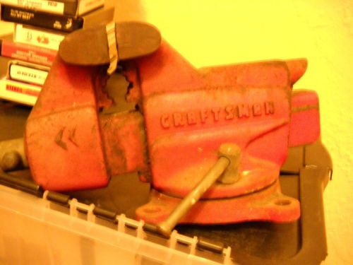 CRAFTSMAN 508-51801 BENCH VISE 3-1/2&#034; JAWS ANVIL BACK MADE IN U.S.A