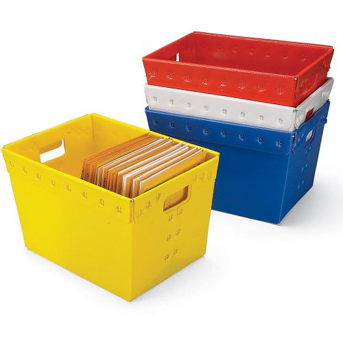 RELIUS SOLUTIONS Corrugated Plastic Totes - 18-1/2 x13-1/4 x11-3/8&#034; - Red