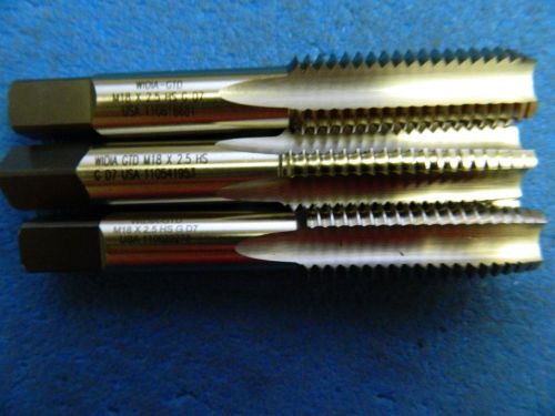 WIDIA GTD 14880 Hand Tap Set, 3 PC, HSS, M18-2.5, D7 Limit