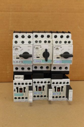 SIEMENS 3RV1021-1AA10 OVERLOAD 3RT1015-1BB41 CONTACTOR 3RT1916-1DG00 DIODE