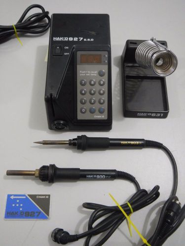 Hakko 927 programmable digital soldering station w/key &amp; 2 irons - esd safe for sale
