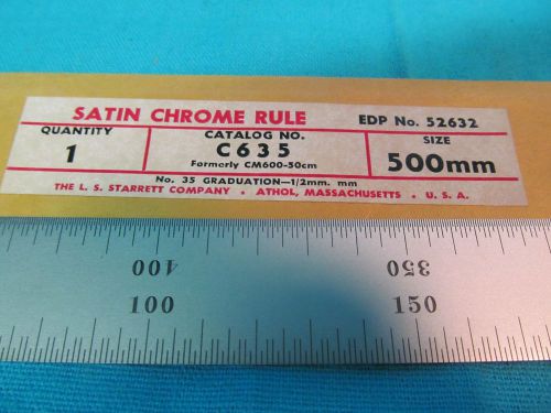 STARRETT C635 500mm SATIN CHROME RULE IN SLEEVE