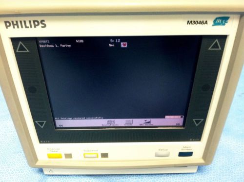 Philips M4046A M3 Color Portable Bedside Patient Monitor w/ Rechargeable battery