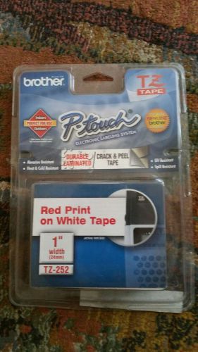 Brother 1 inch x 26.2 feet red on white for p-touch (tz52) for sale