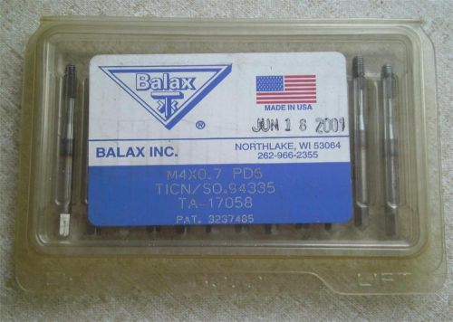 Balax t inc. m4x0.7 pd6 ticn so.94335 ta-17058 threading forming taps metal for sale