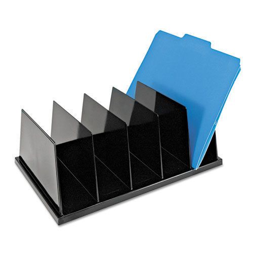 Officemate Recycled Large Standard Sorter 5-Compartment 13 1/2x9x5 Plastic Black