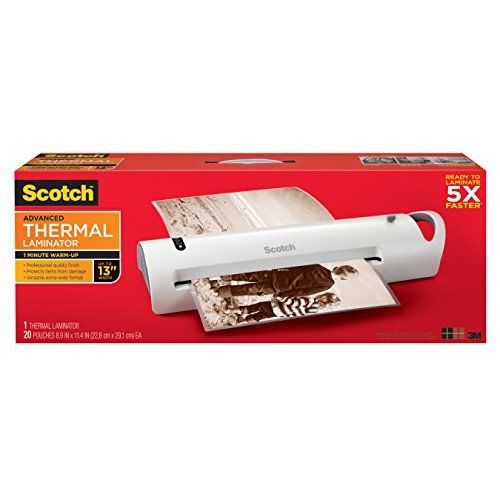 Scotch advanced thermal laminator, extra wide 13-inch input, 1-minute warm-up for sale