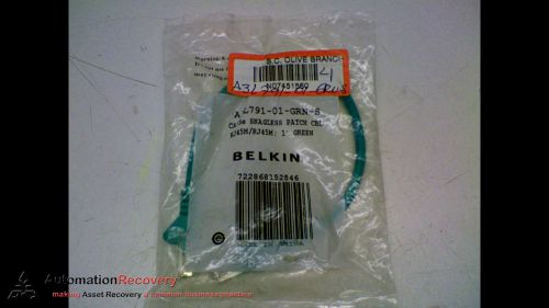 BELKIN A3L791-01-GRN-S CAT5E SNAGLESS PATCH CABLE 1&#039; GREEN, NEW