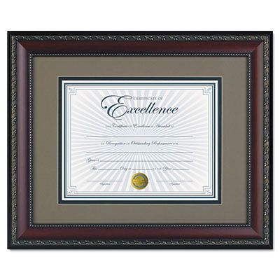 World Class Document Frame w/Cert, Walnut, 11 x 14, 8 1/2 x 11, Sold as 1 Each