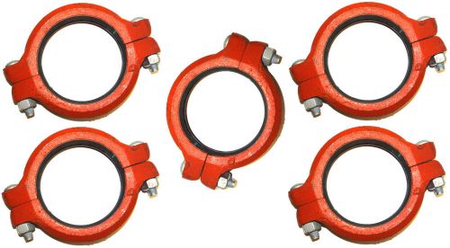 &#034;Grinnell&#034; 772 Fire Sprinkler Painted Grooved Rigid Couplings (5&#034;) 5-Pack