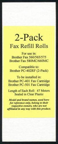 Two Fax Refills for Brother Fax 560/565/575/580MC/660MC