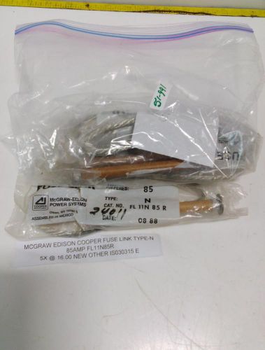 MCGRAW-EDISON BUSSMAN N-SPEED FUSE LINK LOT OF 5 FL 11N 85 R NIB