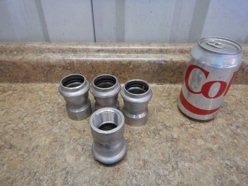 4 NEW Victaulic Vic-Press 1&#034; Adapter Fitting Grooved x NPT 304 Stainless Steel