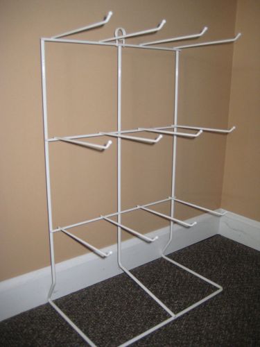 White wire countertop-wall rack display-vinyl coated-12 hook (jewery-candy exc) for sale