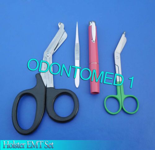 Colormed Holster Set Black EMT Diagnostic Red Pen+Green Lister Bandage Scissors