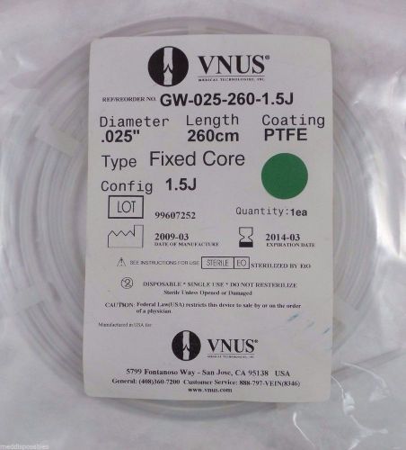 Vnus medical gw-025-260-1.5j fixed core ptfe .025&#034; x 260cm for sale