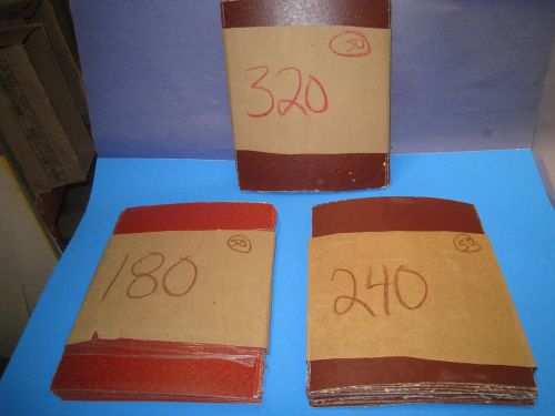 130 + AWUKO German SANDPAPER Sheets 9x11&#034;  180 240 320 GRIT Heavy Backing  21E3