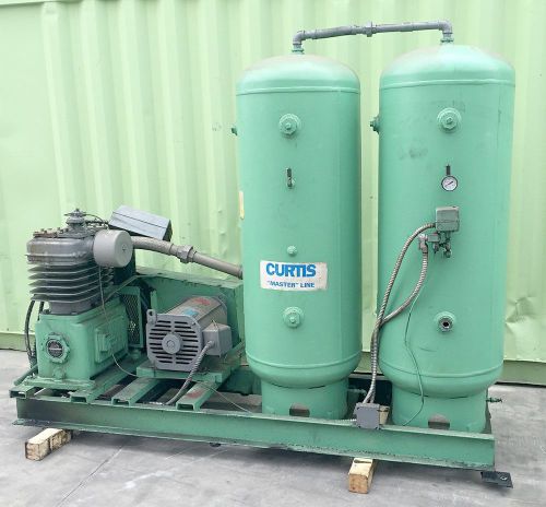 NICE! CURTIS C98 25hp AIR COMPRESSOR w/ TWIN 120GAL TANK