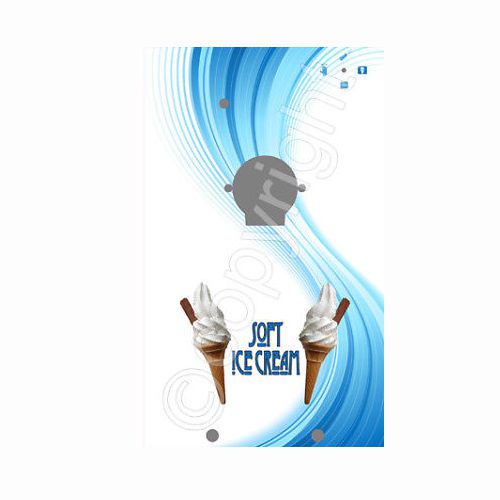 ice cream van machine sticker, 141 blue swirl design