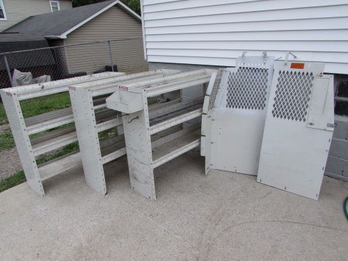 3 USED WEATHER GUARD VAN SHELVING 42X51X14 - PART# 9452-3-01 + BULKHEAD