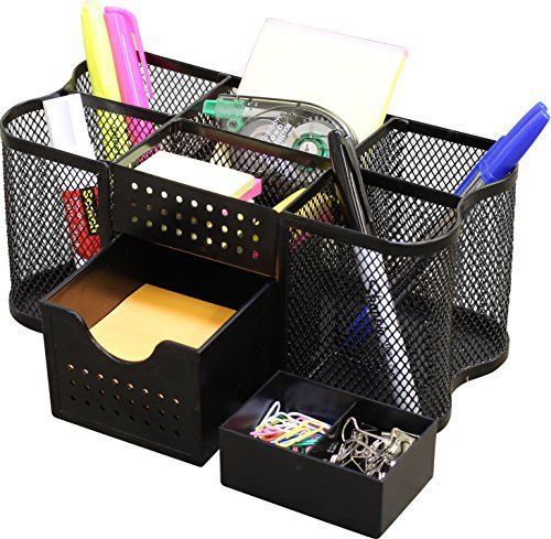 DecoBros Desk Supplies Organizer Caddy Black