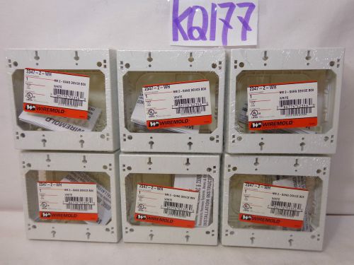 LOT OF 6 WIREMOLD 2347-2-WH NM 2 GANG DEVICE PLASTIC NEW