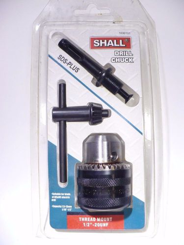 DRILL CHUCK  Thread Mount 1/2&#034; - 20UNF  Capacity 1/16&#039; - 1/2&#034; , SDS Plus Adaptor