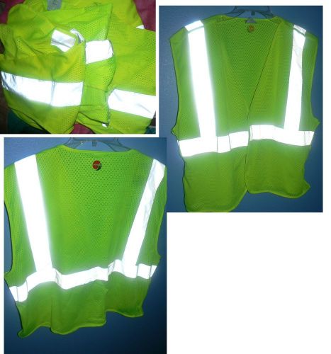 LOT OF 6 REFLECTIVE JACKSON SAFETY VEST PLUS SIZE ANSI CLASS WORK CONSTRUCT MESH