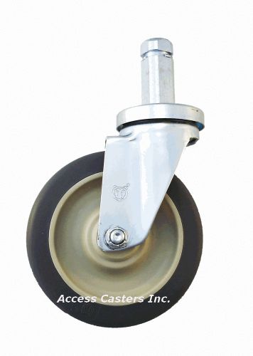 5JCATPS 5&#034; Cambro Style Square Post Swivel Caster, CSCS, Polyurethane Wheel