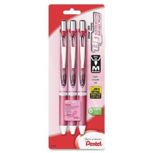Pentel Pink BCA Ribbon EnerGel Deluxe RTX Retractable Liquid Gel Pen Pack, 0.7mm