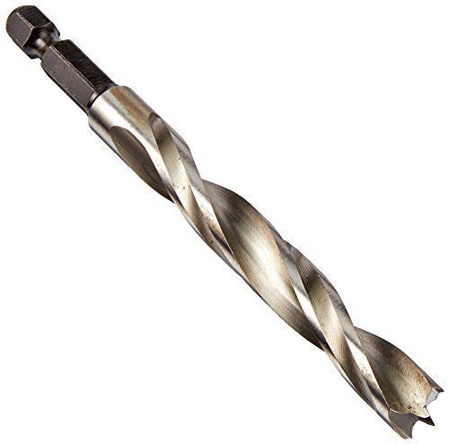 Fisch FSF-218364 Hex Shank High Speed Steel Double Flute Brad Point Drill, 9mm