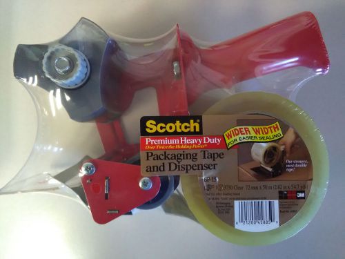 2-Pack Scotch heavy duty 3-inch wide packaging tape and dispenser