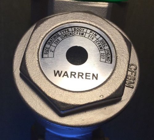 2&#034; warren fig 223 stainless steel body threaded swing check valve for sale