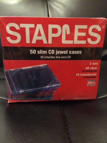 Staples 50 DVD/CD Slim Jewel Cases...NEW