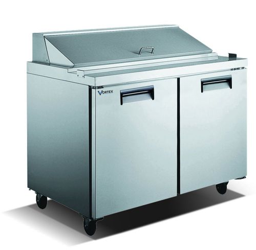 Vortex Refrigeration 2 Door 60&#034;,24 Pan Mega Top Sandwich Prep Table