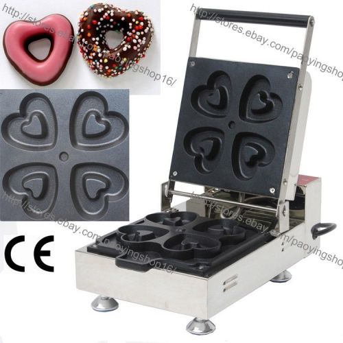 Commercial Nonstick Electric 4pcs Mini Heart Doughnut Donut Maker Baker Machine