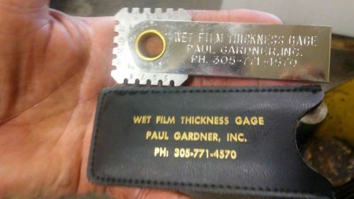 Vintage Metal Wet Film Thickness Gage Gauge with Holder