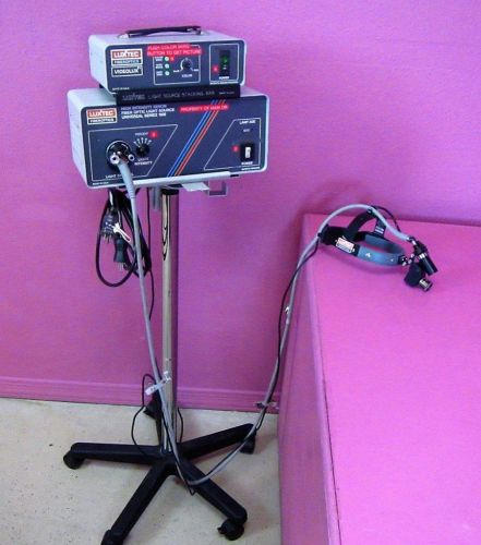 Luxtec Videolux Video Camera 300 Watt Surgical Minilux Headlight System &amp; Stand