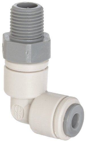 John guest acetal copolymer tube fitting, swivel elbow, 3/8&#034; tube od x 1/4&#034; nptf for sale