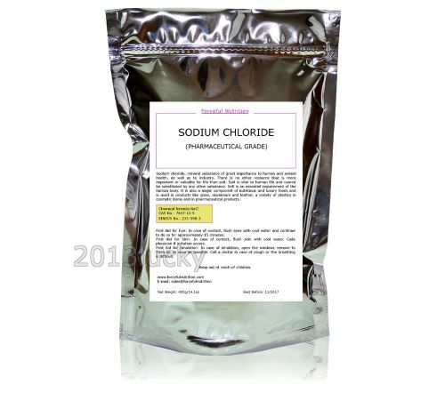 SODIUM CHLORIDE TOP QUALITY 99,5% PHARMACEUTICAL GRADE CLEAR SALT 400g