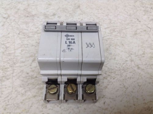 Weber SA 168 L16A 16 Amp 3 Pole Circuit Breaker SA168L16A SA168 (TB)