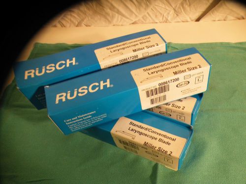 LOT 4PC Rusch Standard/Conventional Laryngoscope Blade Miller Size 008617200 NIB