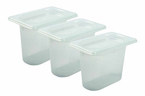 San jamar mp19rd mod pans 1/9 food pan with lid, retail pack, 1 quart pack of 3 for sale