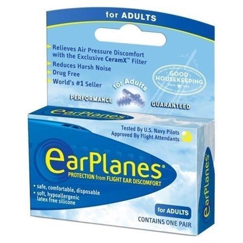 Earplanes Flight Air Protection For Air Pressure Discomfort Universal Fit 1 Ea