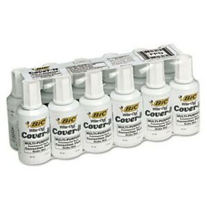 Bic Cover-It Correction Fluid, 20 ml Bottle, White, Dozen (BICWOC12DZ)