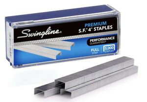 Swingline S.F. 4 Premium Staples,0.25&#034; Leg 0.5&#034; Crown, Steel 210/Strip 5,000/Box