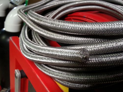 Aircraft Surplus Braided Stainless Hose Aluminum Conduit 27 feet x 1/2&#034;