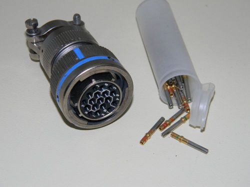 AIRCRAFT AVIONICS CONNECTOR, ITT/CANNON 18 PIN, WITH GOLD CRIMP PINS