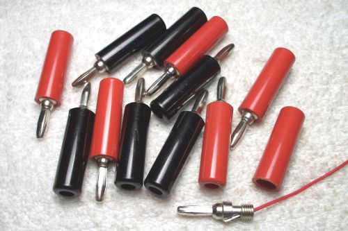 Six RED &amp; Six BLACK     IBM Surplus Test Banana Jacks   Great quality