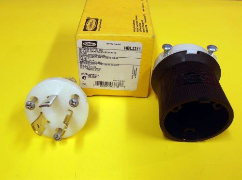 HUBBELL HBL2311 PLUG 20 Amp. 125 VOLT, 2 POLE 3 WIRE GROUNDING NEMA 5-20P NEW!